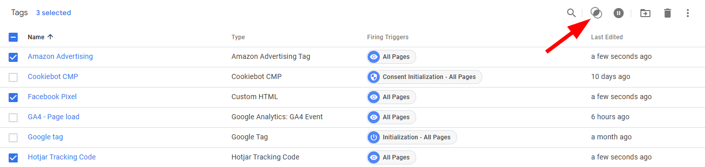 The tags overview