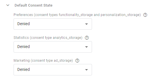 default consent state