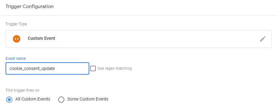 Cookie consent update trigger